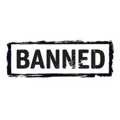 Black vector grunge stamp BANNED N2