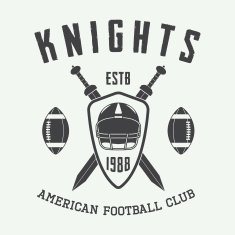 Vintage rugby and american football label emblem or logo N3