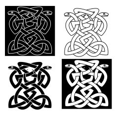 Intricate intertwined snakes emblem N2