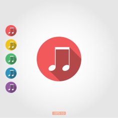Round icon musical notes