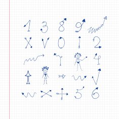Ink vector Arrows number sketch N2