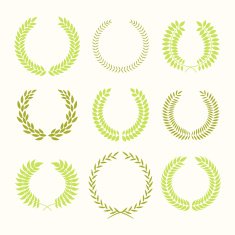 Vector illustration with set of laurel frame N2