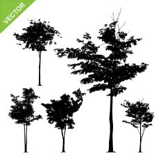 Tree silhouettes vector N4