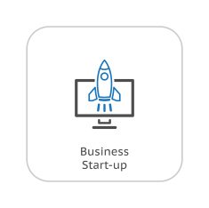 Business Start-up Icon Concept Flat Design N2
