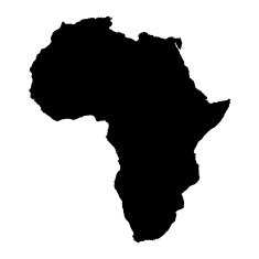 Black Africa silhouette map