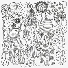 Set of decorative elements in vector Fantasy fairy houses