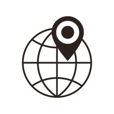 Globe and map pin icon