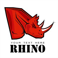 Red Rhino Elegant Rhinoceros