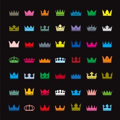 Set of color crowns Vector Icons N2