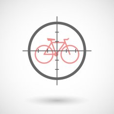 Crosshair icon with a bicycle