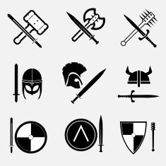 Vector medieval weapon N5