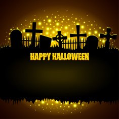 Glowing graveyard Halloween background