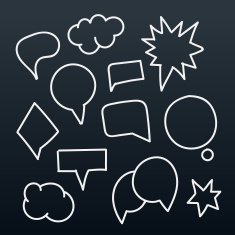Abstract hand-drawn talking bubbles set