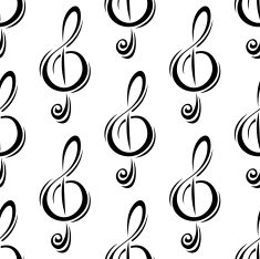 Black treble clefs seamless pattern N2