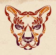 Puma tattoo illustration in vintage style