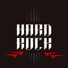 Hard Rock badge - original lettering with lightnings N2
