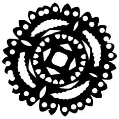 Handmade paper cut with scissors snowflake silhouettes