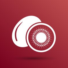 Kiwi fruits closeup icon isolated art logo design N2