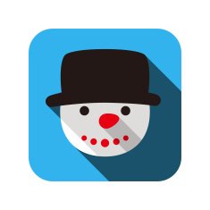 Christmas snowman flat icon