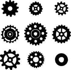 Set of steampunk gears N2