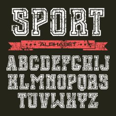 Serif font in the style of college