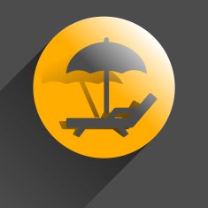 Lounger beach and umbrella