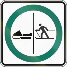 Skier And Snowmobile Lane in Canada