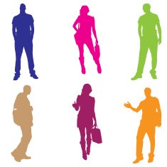 Vector silhouette of business people N31