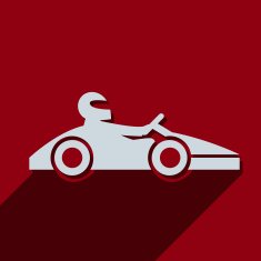 Kart with driver icon pictograph N2
