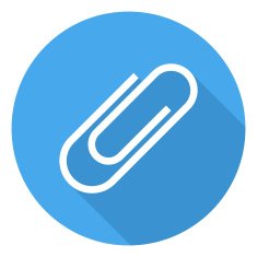 Paper clip modern minimal round icon flat design style