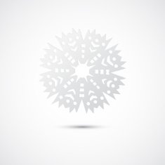 Flat snowflake silhouettes on the white background Handmade