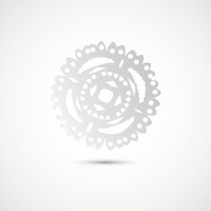 Flat snowflake silhouettes on the white background Handmade N2
