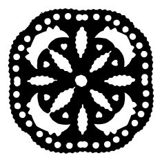 Handmade paper cut with scissors snowflake silhouettes N5
