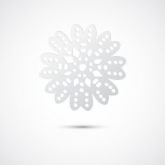 Flat snowflake silhouettes on the white background Handmade N3