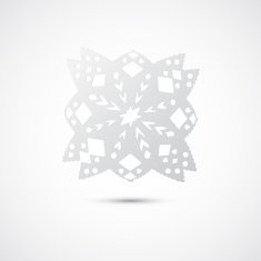 Flat snowflake silhouettes on the white background Handmade N4
