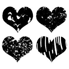 Hand-drawn sketch hearts for Valentines Day design N17