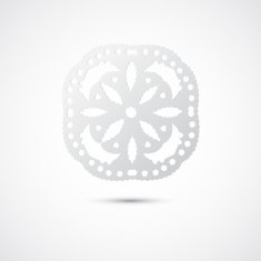 Flat snowflake silhouettes on the white background Handmade N6