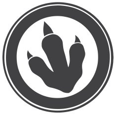Black Dinosaur Paw Print In Circle