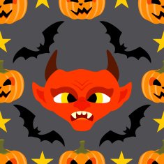 Seamless halloween background with Devil