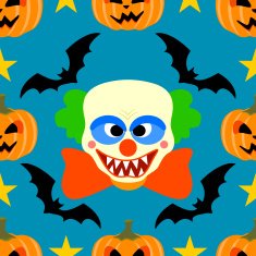 Seamless halloween background with Clown N2