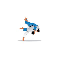 Judo sign Two judoka fighting among themselves Vector Illustration