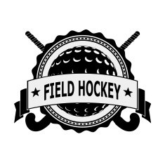 Badge for the team field hockey on a white background