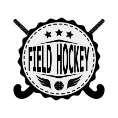 Black badge emblem design for the team field hockey
