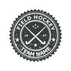 Retro Black badge emblem for the team field hockey Vector