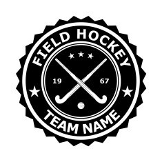 Black badge emblem desizhn for the team field hockey Vector