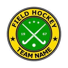 Color badge emblem design field hockey Vector illustration