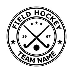 Black badge emblem design field hockey Vector illustration