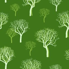 Hand drawn trees seamless pattern N2