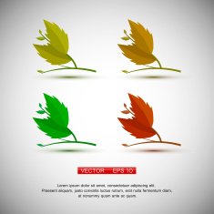 Set of four plant or leaf icons