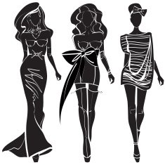 Ladies in elegant dresses N2
